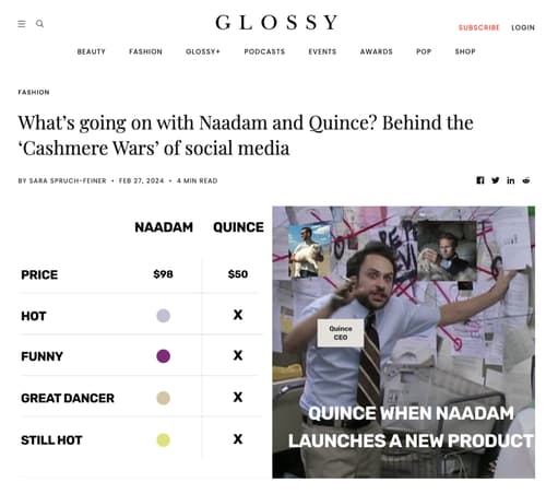 Cashmere Wars campaign social post.